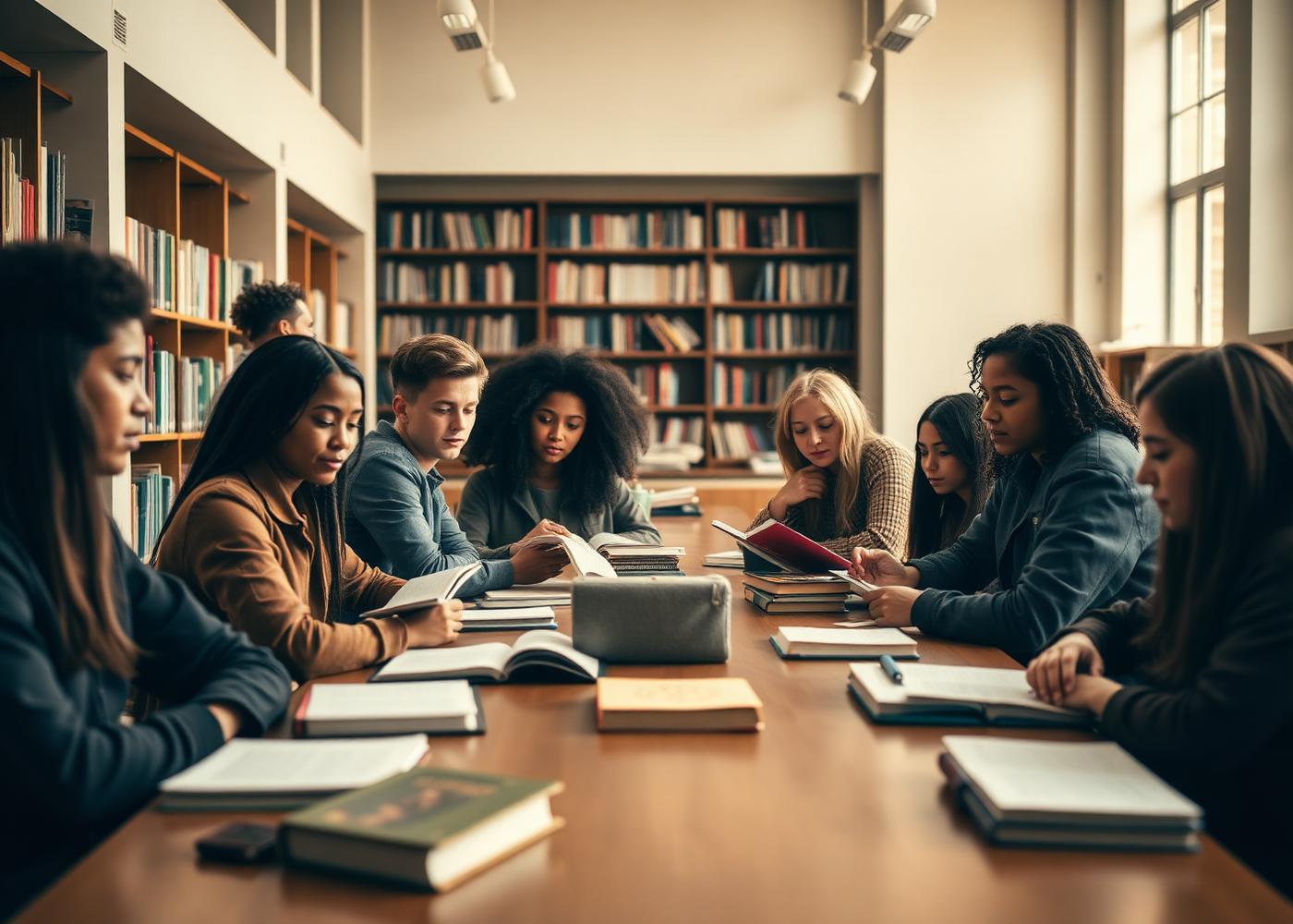 Students studying together