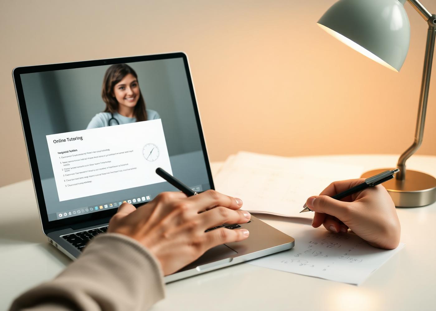 Online tutoring session